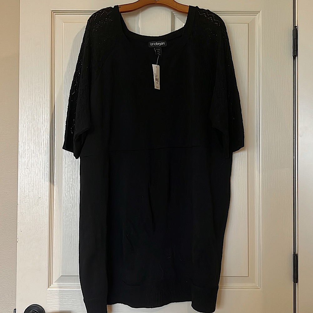 NWT! Lane Bryant midi 22/24 black short sleeve dress
